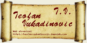 Teofan Vukadinović vizit kartica